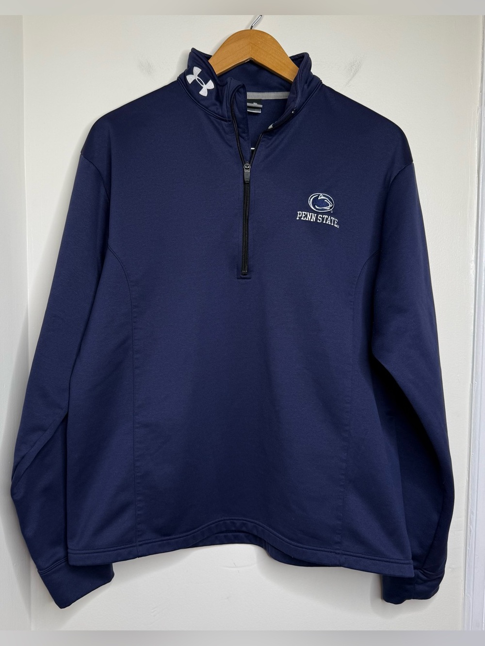 Under Armour Penn State Nittany Lions Pullover Navy Blue White Embroidery Medium